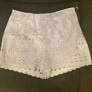 Intermix suede shorts